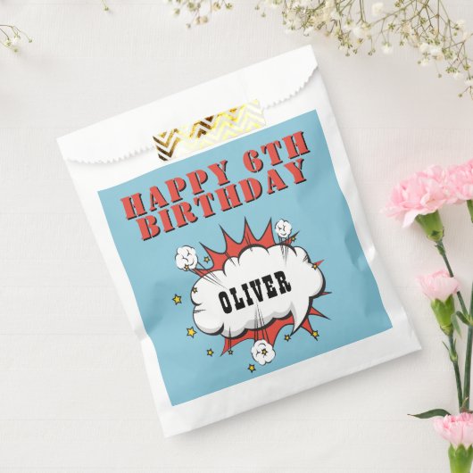 Sachets En Papier Superhero Comic Speech Bubble Joyeux Anniversaire (Scellé)