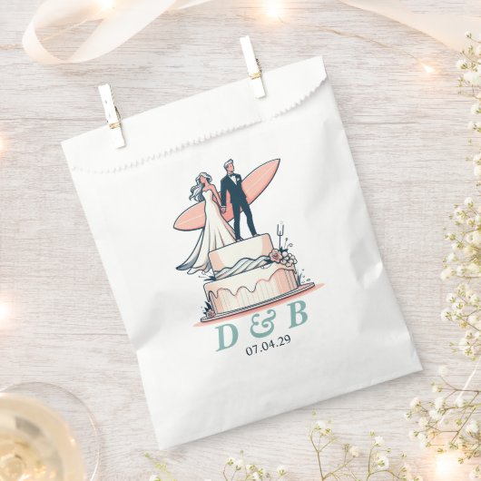 Sachets En Papier Surf Mariage en couple (Coupé)