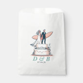 Sachets En Papier Surf Mariage en couple (Devant)