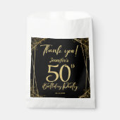 Sachets En Papier Surprise 50e anniversaire de fête Black & Gold Par (Devant)