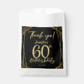 Sachets En Papier Surprise 60e fête d'anniversaire Black & Gold Part (Devant)