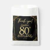 Sachets En Papier Surprise 80e anniversaire de fête Black & Gold Par (Devant)