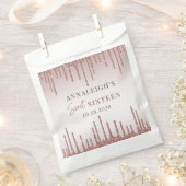 Sachets En Papier Sweet 16 Anniversaire Rose Parties scintillant or (Coupé)