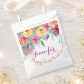 Sachets En Papier Sweet 16 fête d'anniversaire nièce rose floral fav (Coupé)