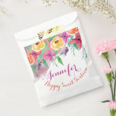 Sachets En Papier Sweet 16 fête d'anniversaire nièce rose floral fav (Scellé)