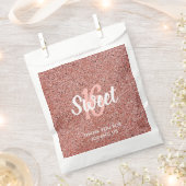 Sachets En Papier Sweet 16 Rose Rose Parties scintillant or Merci (Coupé)