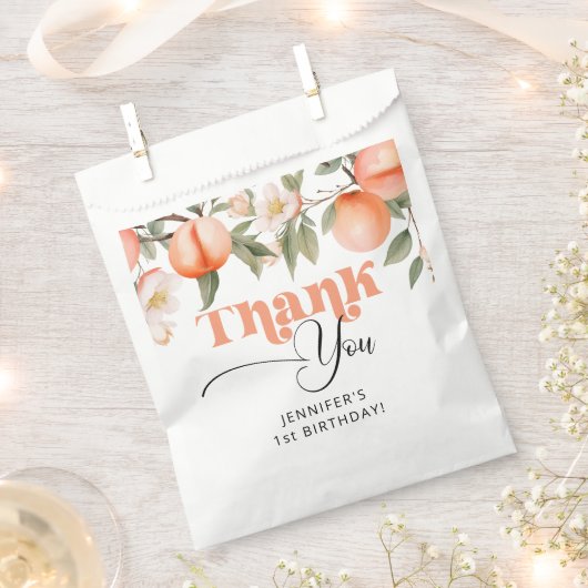 Sachets En Papier Sweet comme un anniversaire de pêche merci (Coupé)
