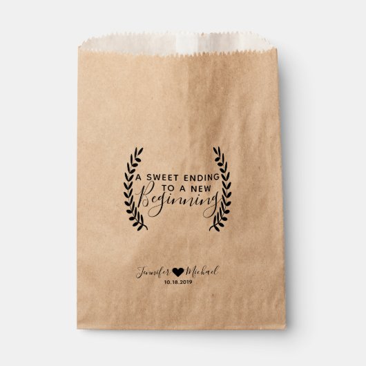 Sachets En Papier Sweet Finding to New Begin Wedding Favor Bag (Devant)