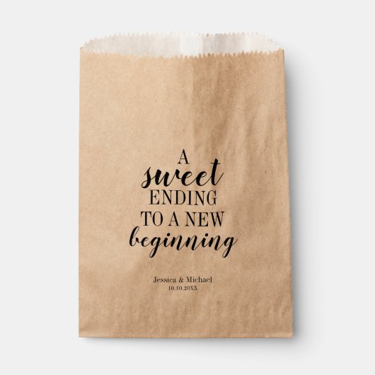 Sachets En Papier Sweet moderne se terminant par un nouveau Mariage  (Devant)
