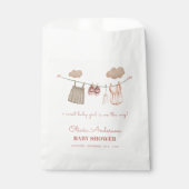Sachets En Papier Sweet Neutral Boho rose Bébé Fille Vêtements Douch (Devant)