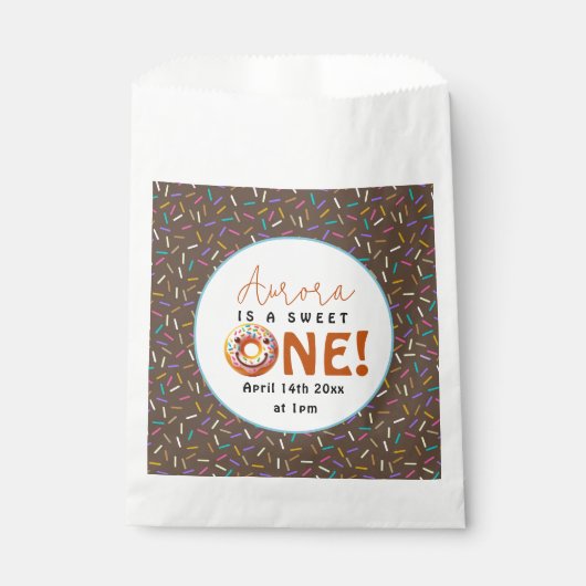 Sachets En Papier Sweet One aquarelle mignonne beignets 1er annivers (Devant)