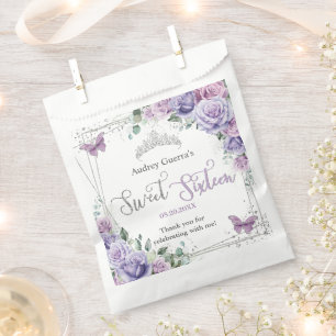 Sachets En Papier Sweet sixteen Chic de papillons floraux Lilac viol