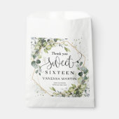 Sachets En Papier Sweet sixteen doré boho eucalyptus tendance (Devant)