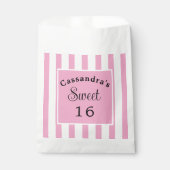 Sachets En Papier Sweet sixteen rose rayure classique chic (Devant)