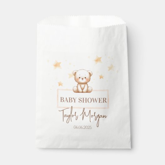 Sachets En Papier Sweet Teddy Bear Baby Shower (Devant)