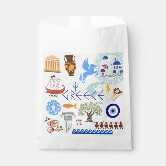 Sachets En Papier Symboles grecs Amateurs de voyage (Devant)