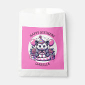 Sachets En Papier Sympa Possum d'anniversaire de fille personnalisée (Devant)