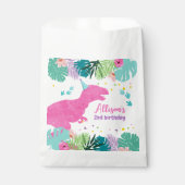 Sachets En Papier T-Rex Pink Dinosaur Girl Dino Anniversaire préhist (Devant)