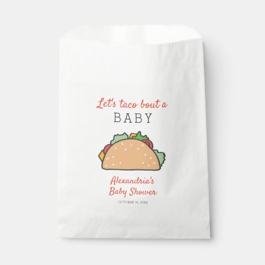 Sachets En Papier Taco Bout A Baby shower (Devant)