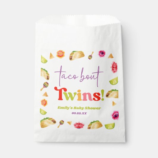 Sachets En Papier Taco Bout Twins ! Baby shower Fiesta (Devant)