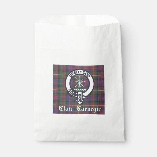 Sachets En Papier Tartan Clan Carnegie Crest (Devant)