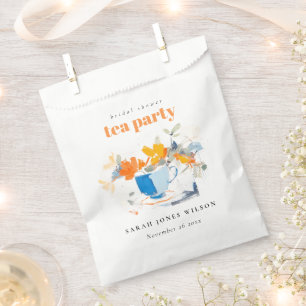 Sachets En Papier Tasse de thé florale moderne pour la fête de maria