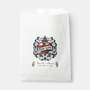 Sachets En Papier Tatouage Autocollant Coeur d'Amour Véritable Maria