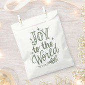 Sachets En Papier Taupe Green Joy to the World Christmas Lettering (Coupé)
