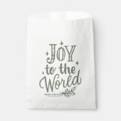 Sachets En Papier Taupe Green Joy to the World Christmas Lettering (Devant)