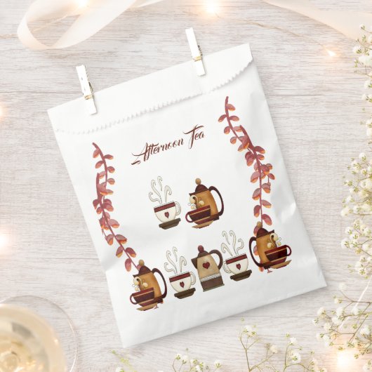 Sachets En Papier Teapot Brown à la boue de terre après-midi Tea Par (Coupé)