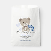 Sachets En Papier Teddy Bear 1er Anniversaire bleu (Devant)