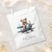 Sachets En Papier Teddy Bear Avion Aquarelle Baby shower garçon (Coupé)