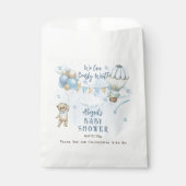 Sachets En Papier Teddy Bear Balloons Garçon Bearly Wait Baby shower (Devant)