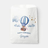 Sachets En Papier Teddy Bear Blue 1er anniversaire (Devant)