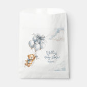 Sachets En Papier Teddy Bear Blue Balloons Clouds Baby Boy (Devant)