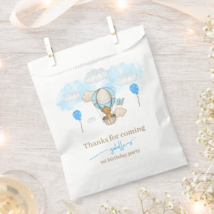 Sachets En Papier Teddy Bear Hot Air Balloon fille anniversaire Merc