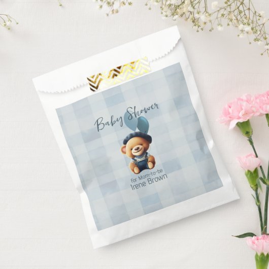 Sachets En Papier Teddy Bear Jean Baby shower Bleu (Scellé)
