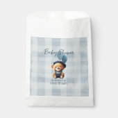 Sachets En Papier Teddy Bear Jean Baby shower Bleu (Devant)