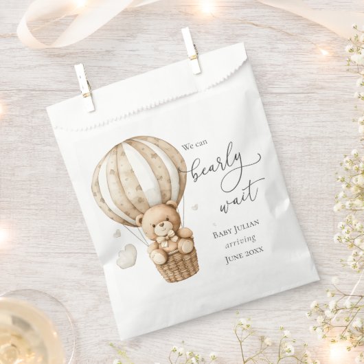 Sachets En Papier Teddy Bear Nous Pouvons Attendre Baby shower (Coupé)