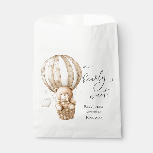 Sachets En Papier Teddy Bear Nous Pouvons Attendre Baby shower (Devant)