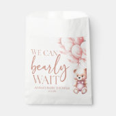 Sachets En Papier Teddy Bear Pink Nous Pouvons Bearly Wait Baby show (Devant)