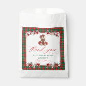 Sachets En Papier Teddy Ours Noël Fille Baby shower Merci (Devant)