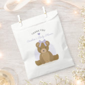Sachets En Papier Teddy Ours pourpre Bow fille Baby shower Merci (Coupé)
