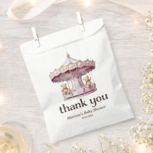 Sachets En Papier Teddy Ours Twin Girls Baby shower Merci