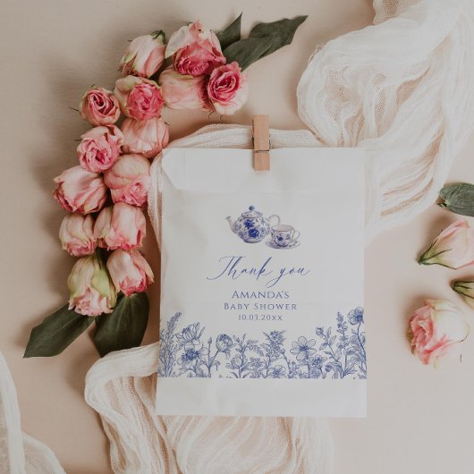 Sachets En Papier Temps Pour Le baby shower Tea Toile