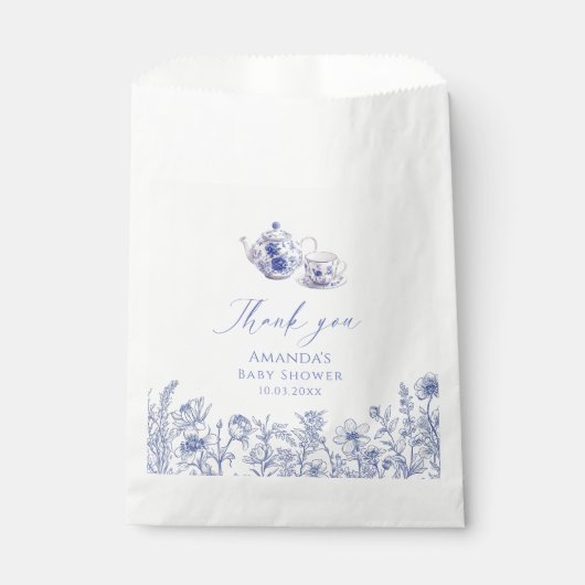 Sachets En Papier Temps Pour Le baby shower Tea Toile (Devant)
