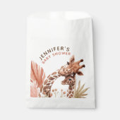 Sachets En Papier Teracotta Tan Boho Giraffe Baby shower (Devant)