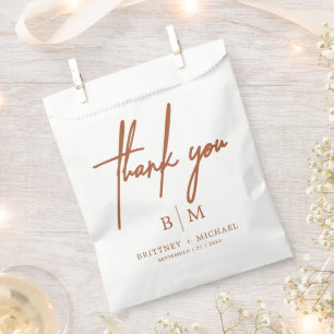 Sachets En Papier Terracotta Mariage de Merci minimal