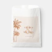 Sachets En Papier Terracotta Palm Trees & Ampersand Beach Wedding (Devant)