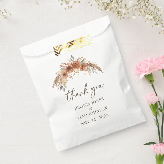 Sachets En Papier Terracotta Rustic Fall Floral Mariage Merci (Scellé)